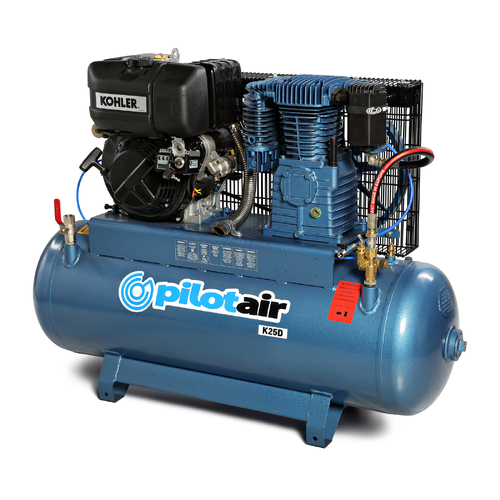 K25D Compressor- KOHLER diesel/KD350 (ES) /150 L Rec./457 L/min FAD