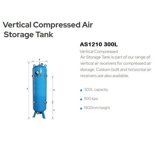 Air receiver 300L (VAR) Vertical Air Receiver Tank screw air compressor AS1210